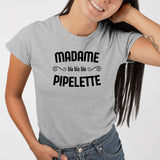 T-Shirt Femme Madame pipelette Gris