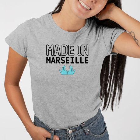 T-Shirt Femme Made in Marseille Gris