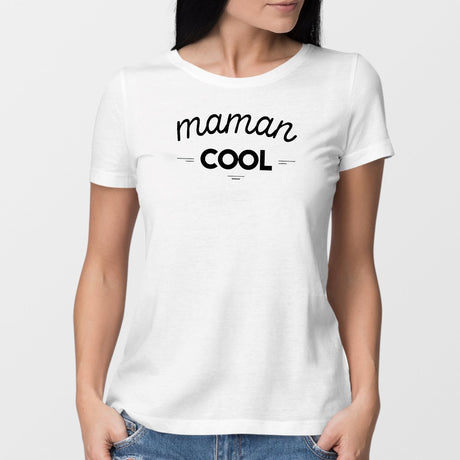 T-Shirt Femme Maman cool Blanc