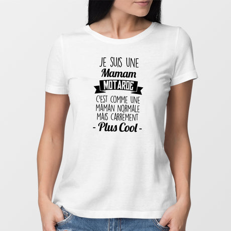 T-Shirt Femme Maman motarde Blanc