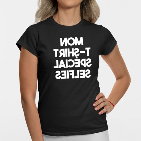 T-Shirt Femme Mon tee-shirt à selfies Noir