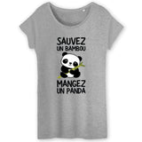 T-Shirt Femme Sauvez un bambou, mangez un panda 