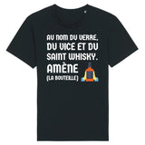 T-Shirt Homme Au nom du verre du vice et du saint whisky 