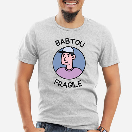 T-Shirt Homme Babtou fragile Gris