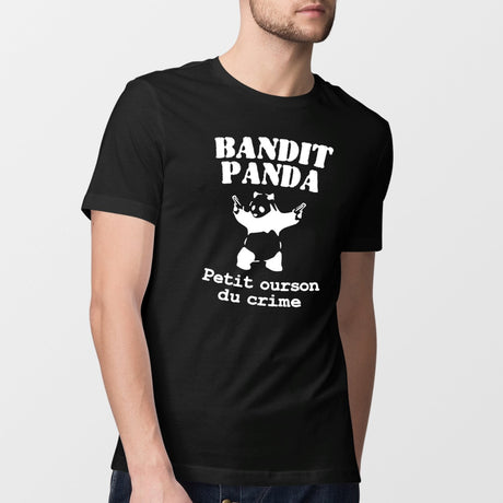 T-Shirt Homme Bandit panda Noir