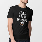 T-Shirt Homme Ce mec veut un whisky Noir