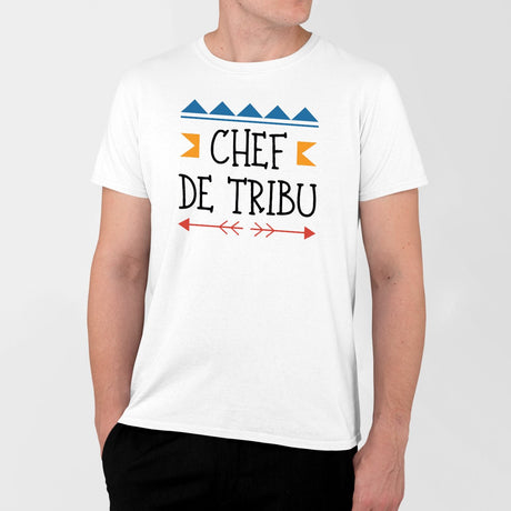 T-Shirt Homme Chef de tribu Blanc