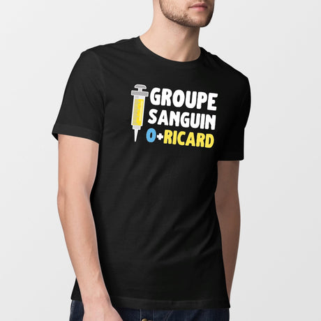 T-Shirt Homme Groupe sanguin O + Ricard Noir