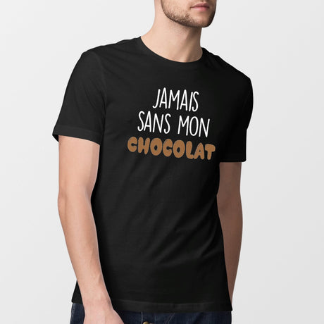 T-Shirt Homme Jamais sans mon chocolat Noir