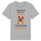 T-Shirt Homme Je bosse dur pour mon chien 