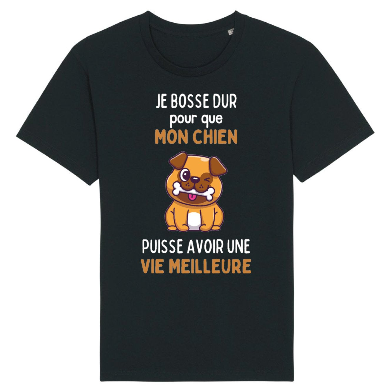 T-Shirt Homme Je bosse dur pour mon chien 