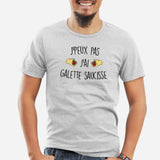 T-Shirt Homme J'peux pas j'ai galette saucisse Gris