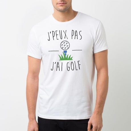 T-Shirt Homme J'peux pas j'ai golf Blanc
