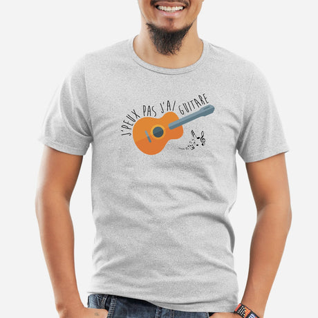 T-Shirt Homme J'peux pas j'ai guitare Gris