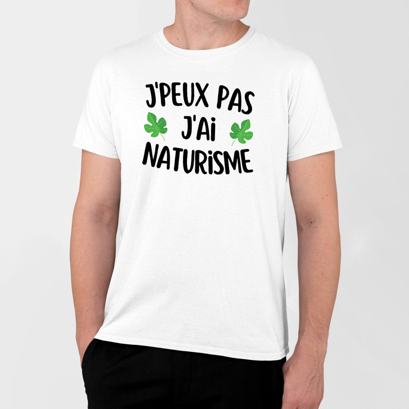 T-Shirt Homme J'peux pas j'ai naturisme Blanc