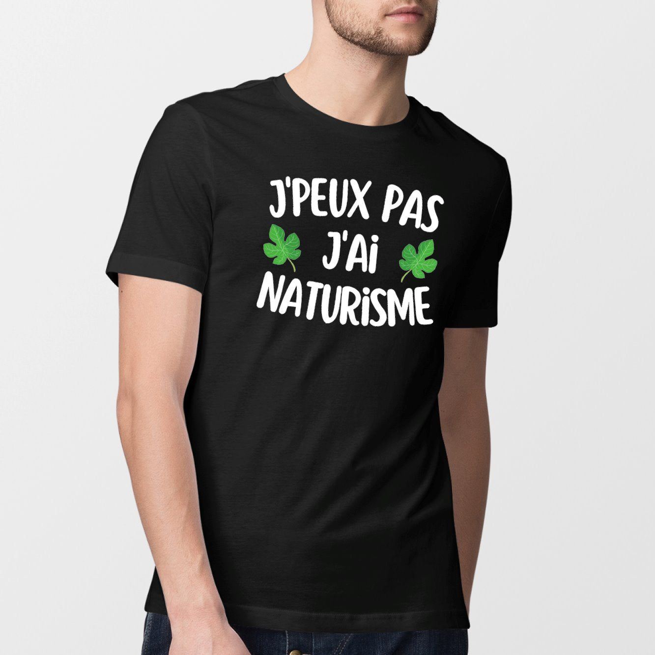 T-Shirt Homme J'peux pas j'ai naturisme Noir