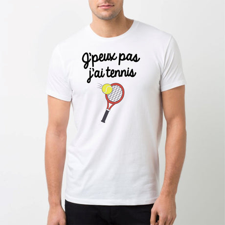 T-Shirt Homme J'peux pas j'ai tennis Blanc