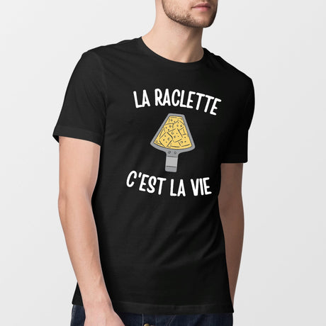 T-Shirt Homme La raclette c'est la vie Noir