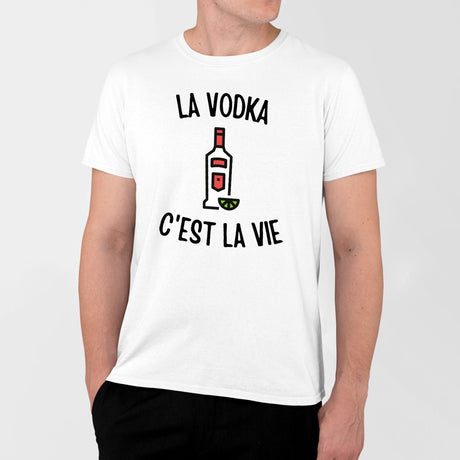 T-Shirt Homme La vodka c'est la vie Blanc