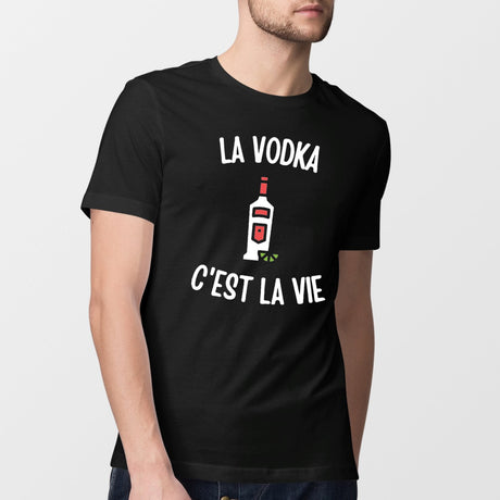 T-Shirt Homme La vodka c'est la vie Noir