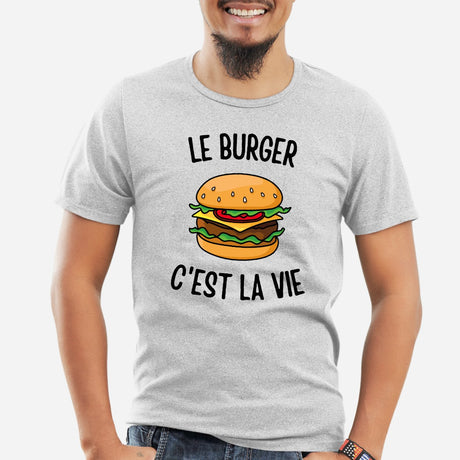 T-Shirt Homme Le burger c'est la vie Gris