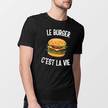 T-Shirt Homme Le burger c'est la vie Noir