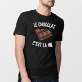 T-Shirt Homme Le chocolat c'est la vie Noir
