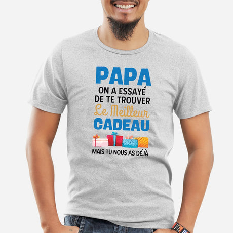T-Shirt Homme Le meilleur cadeau pour papa Gris