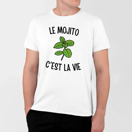 T-Shirt Homme Le mojito c'est la vie Blanc
