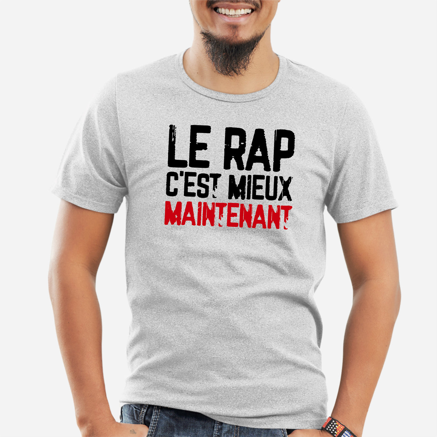 T-Shirt Homme Le rap c'est mieux maintenant Gris