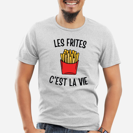 T-Shirt Homme Les frites c'est la vie Gris