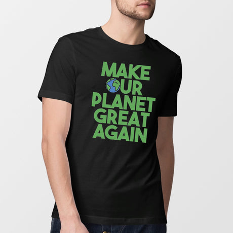 T-Shirt Homme Make our planet great again Noir