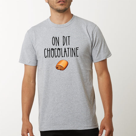 T-Shirt Homme On dit chocolatine Gris
