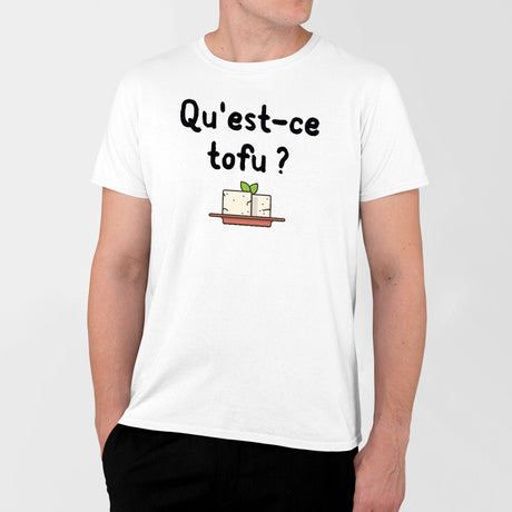 T-Shirt Homme Qu'est-ce tofu Blanc
