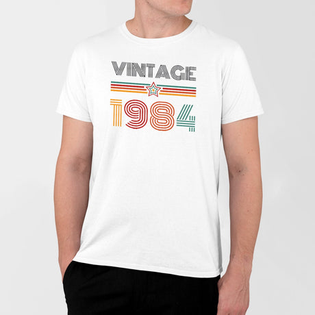 T-Shirt Homme Vintage année 1984 Blanc