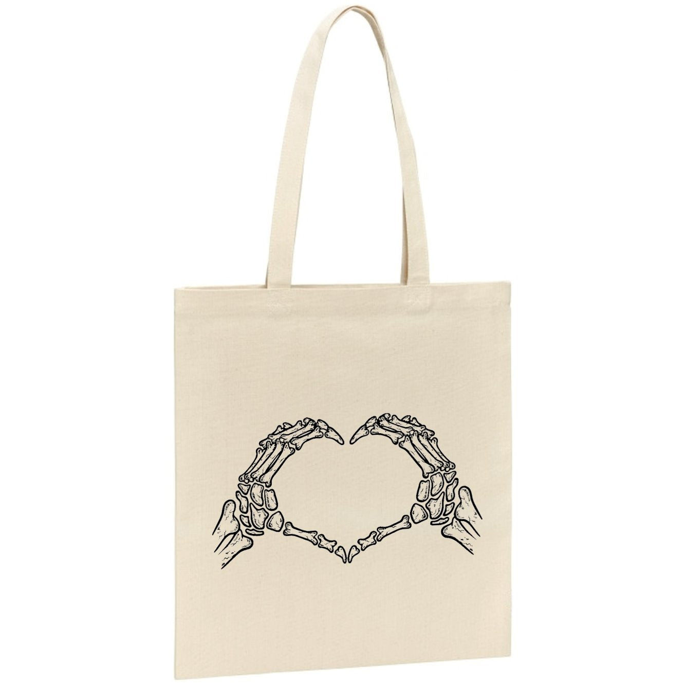 Tote bag Coeur mains squelette 