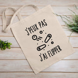 Tote bag J'peux pas j'ai flipper Beige