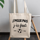 Tote bag J'peux pas j'ai foot Blanc