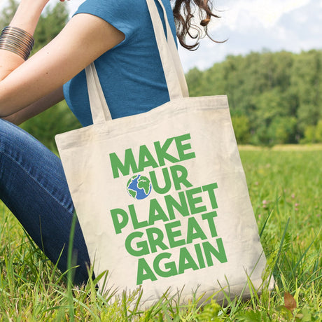 Tote bag Make our planet great again Blanc