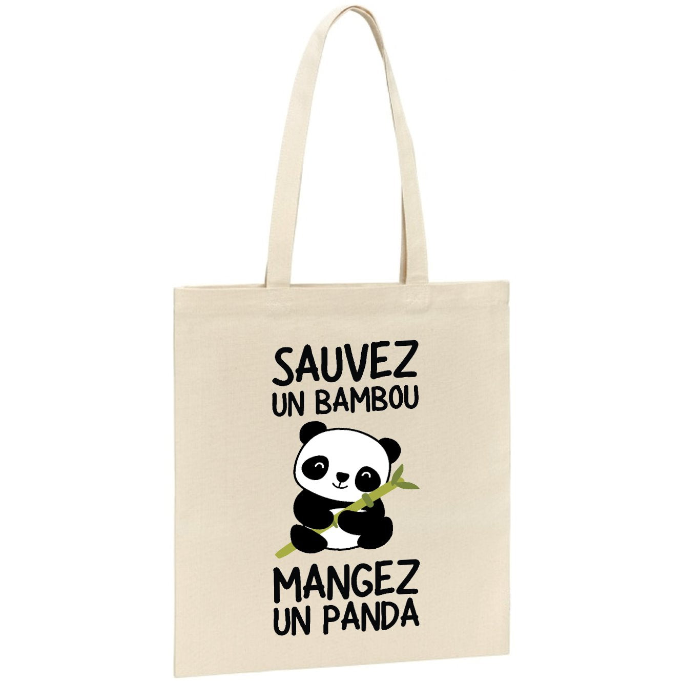 Tote bag Sauvez un bambou, mangez un panda 